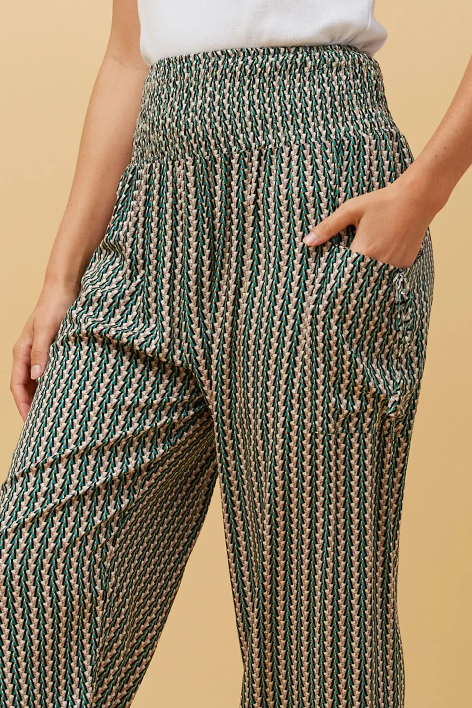 ABSTRACT PRINT BOHO HAREM PANTS