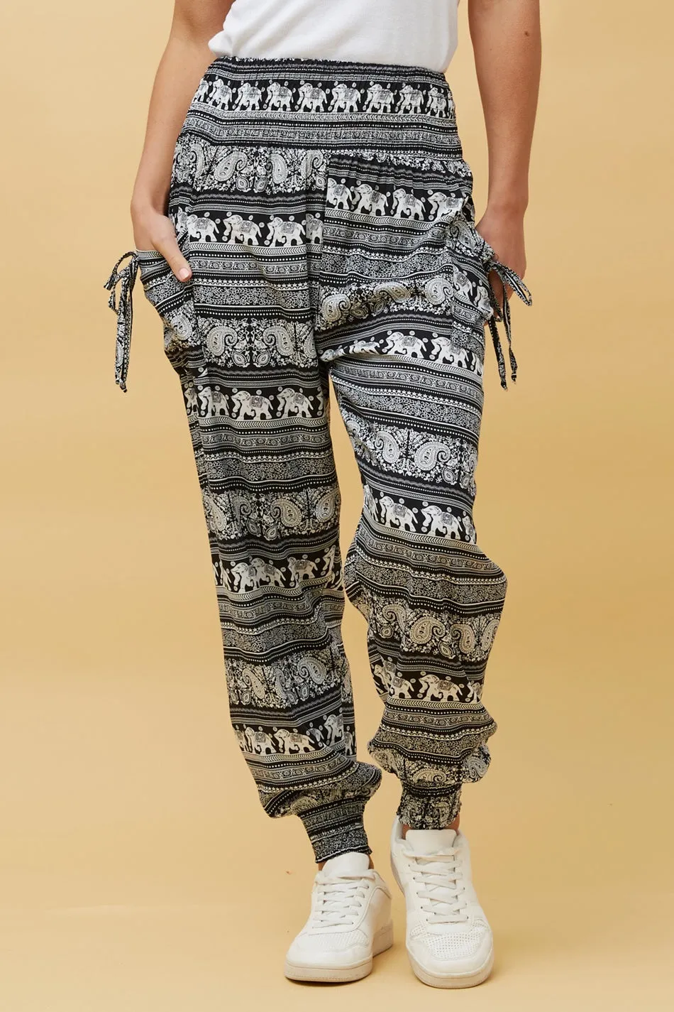 ANIMAL PRINT BOHO HAREM PANTS