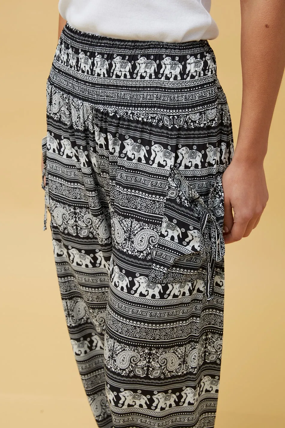 ANIMAL PRINT BOHO HAREM PANTS