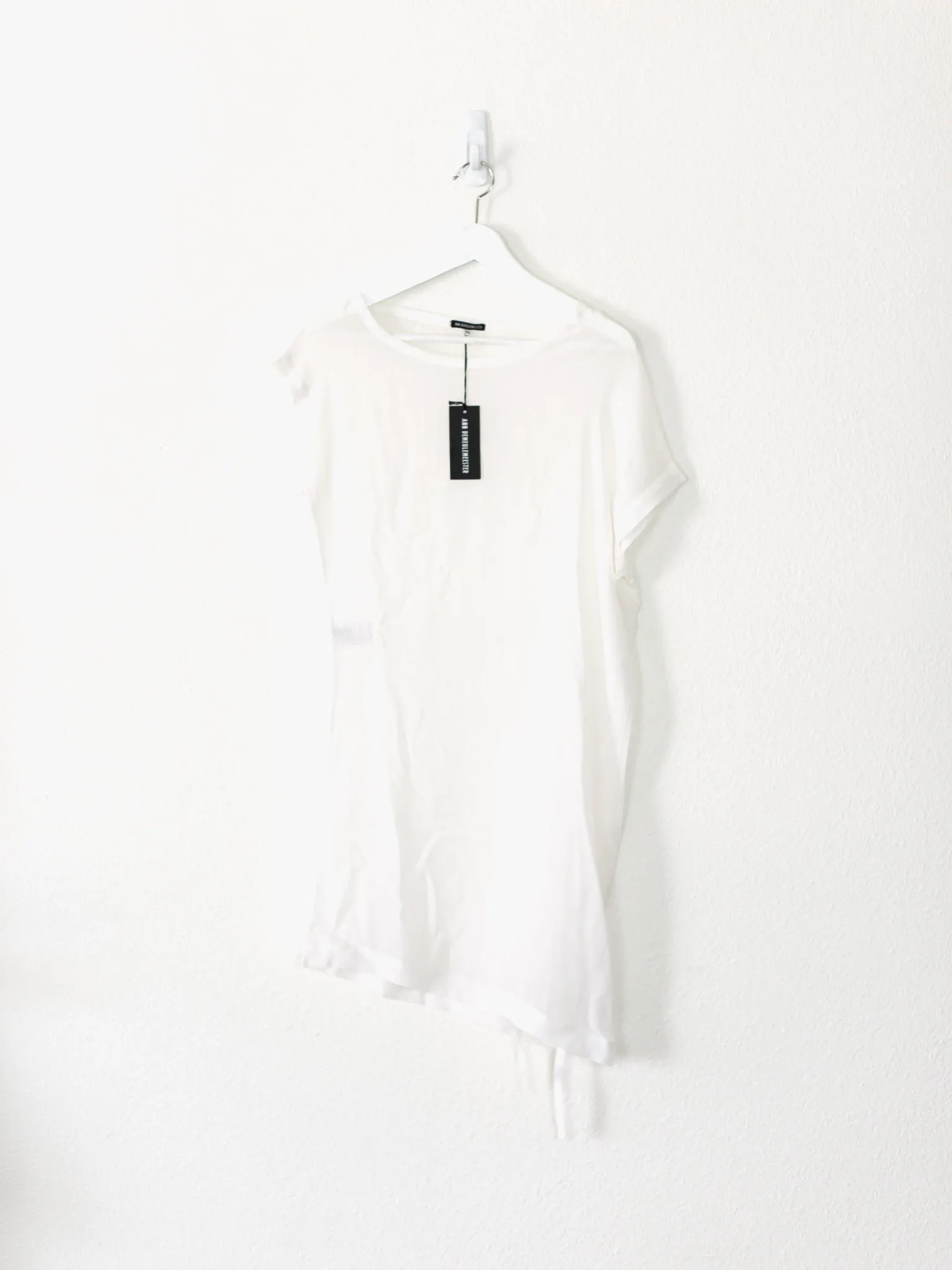 Ann Demeulemeester Georgia White Sheer Silk Side Tie Dress