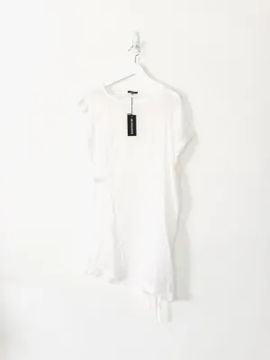 Ann Demeulemeester Georgia White Sheer Silk Side Tie Dress