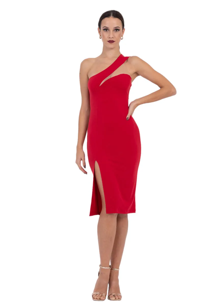 Asymmetric One-Shoulder Cutout Tango Dress 