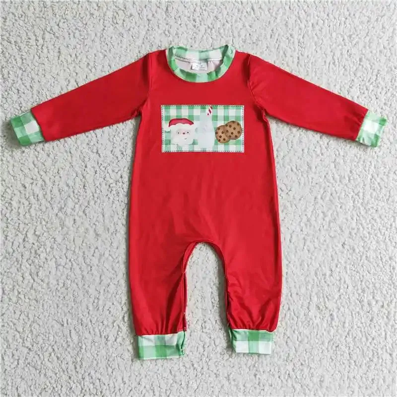 Baby Applique Romper - Christmas - Santa's Milk & Cookies Boys Girls