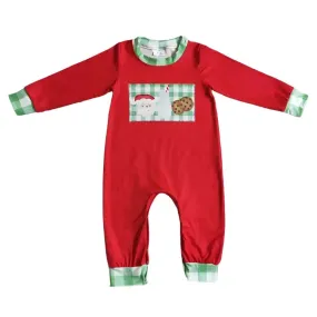 Baby Applique Romper - Christmas - Santa's Milk & Cookies Boys Girls