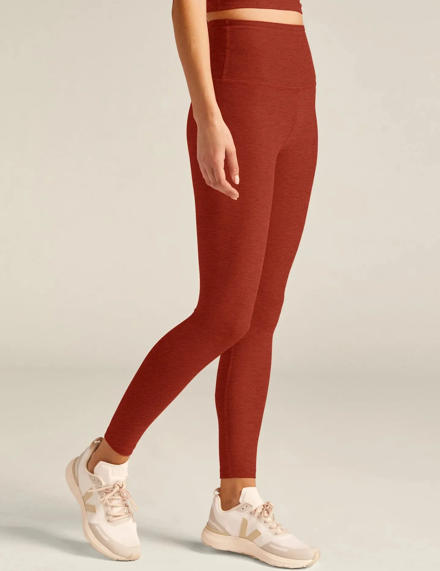 Beyond Yoga Caught in the Midi Legging - Red Sand Heather