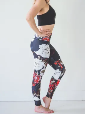 Black Floral Yoga Pants