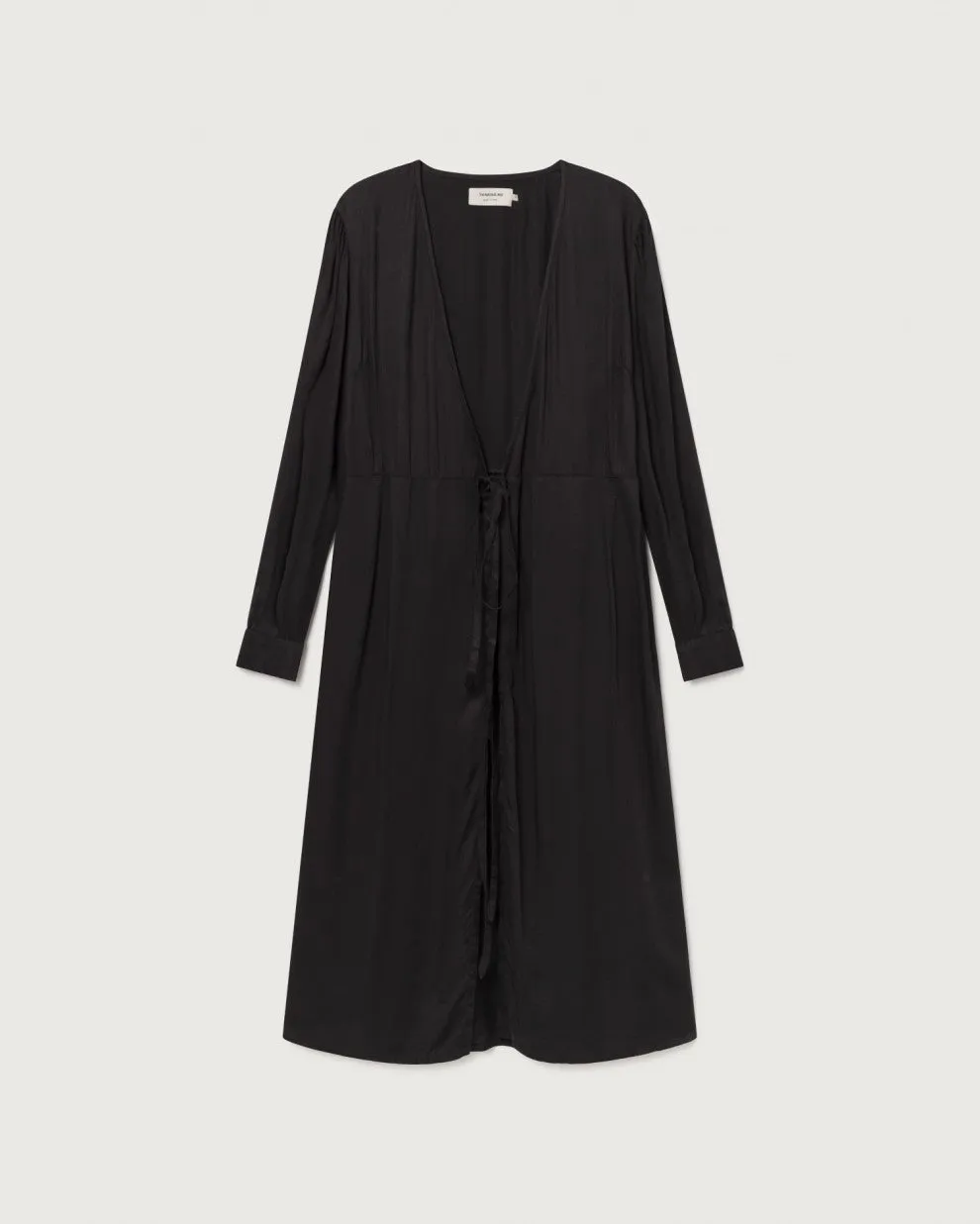 CAMILLE Long-Sleeve Dress In Black Tencel