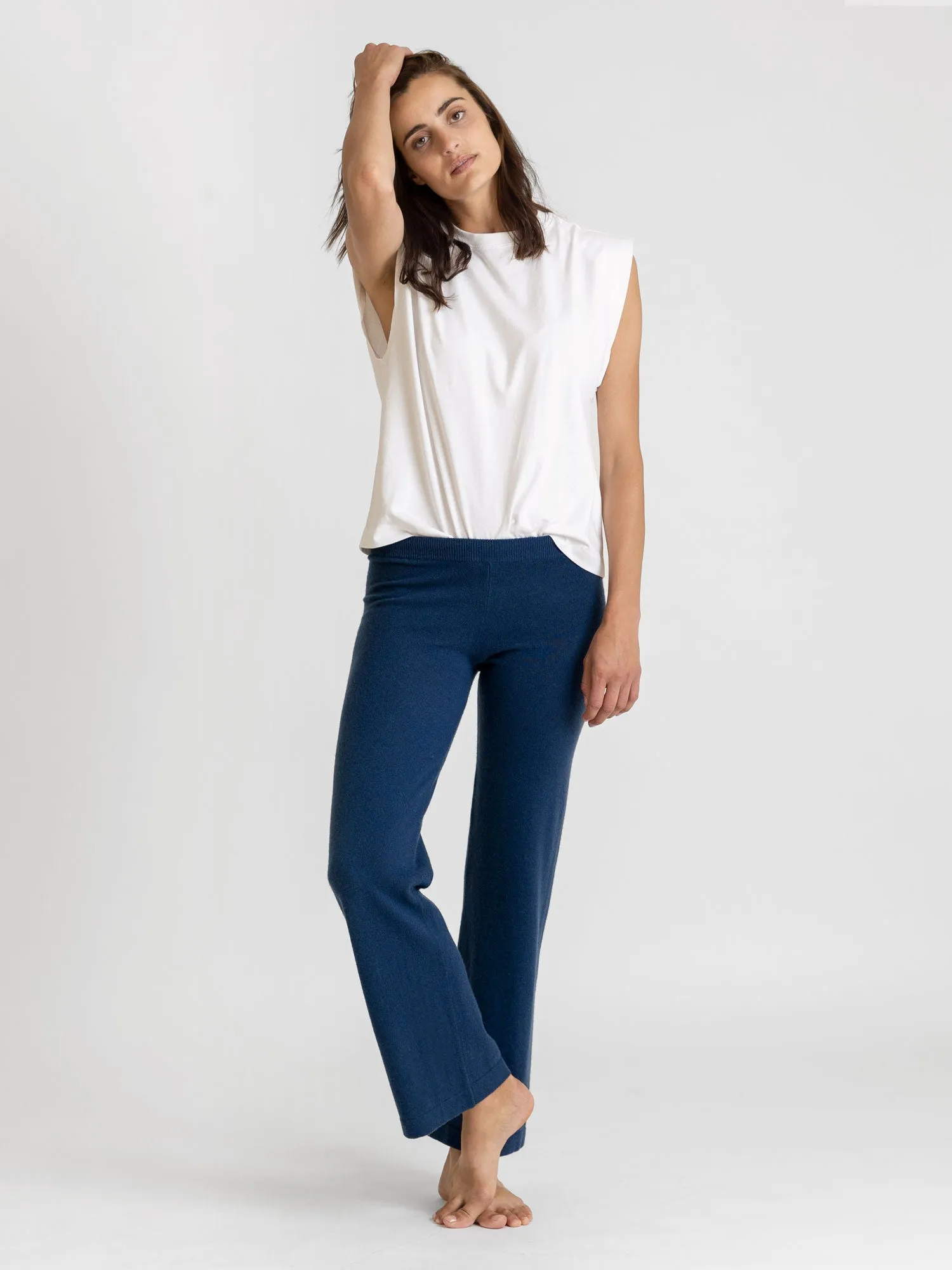 Cashmere pants "Classic pants" - mountain blue