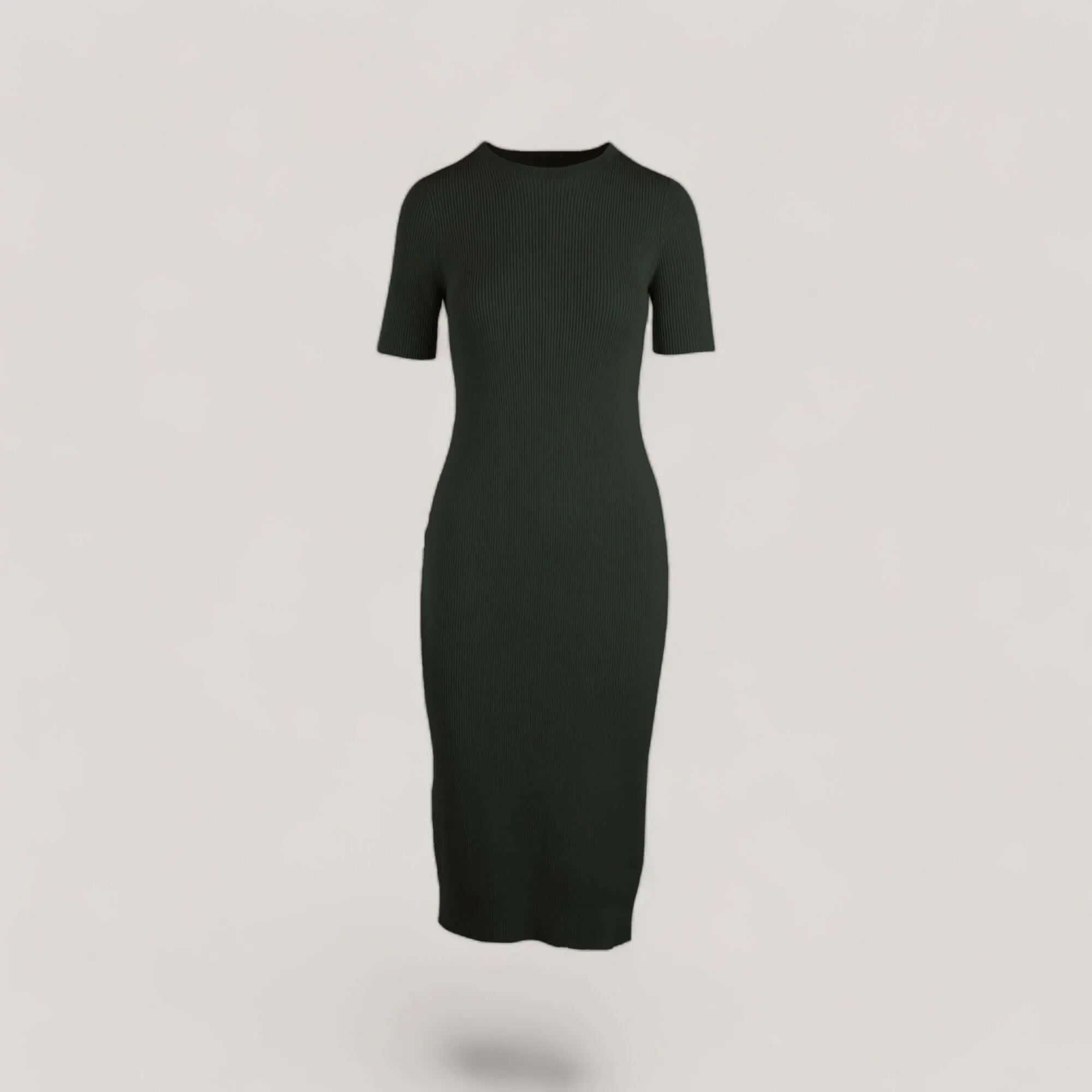 CELESTE | Short Sleeve Crew-Neck Rib Dress