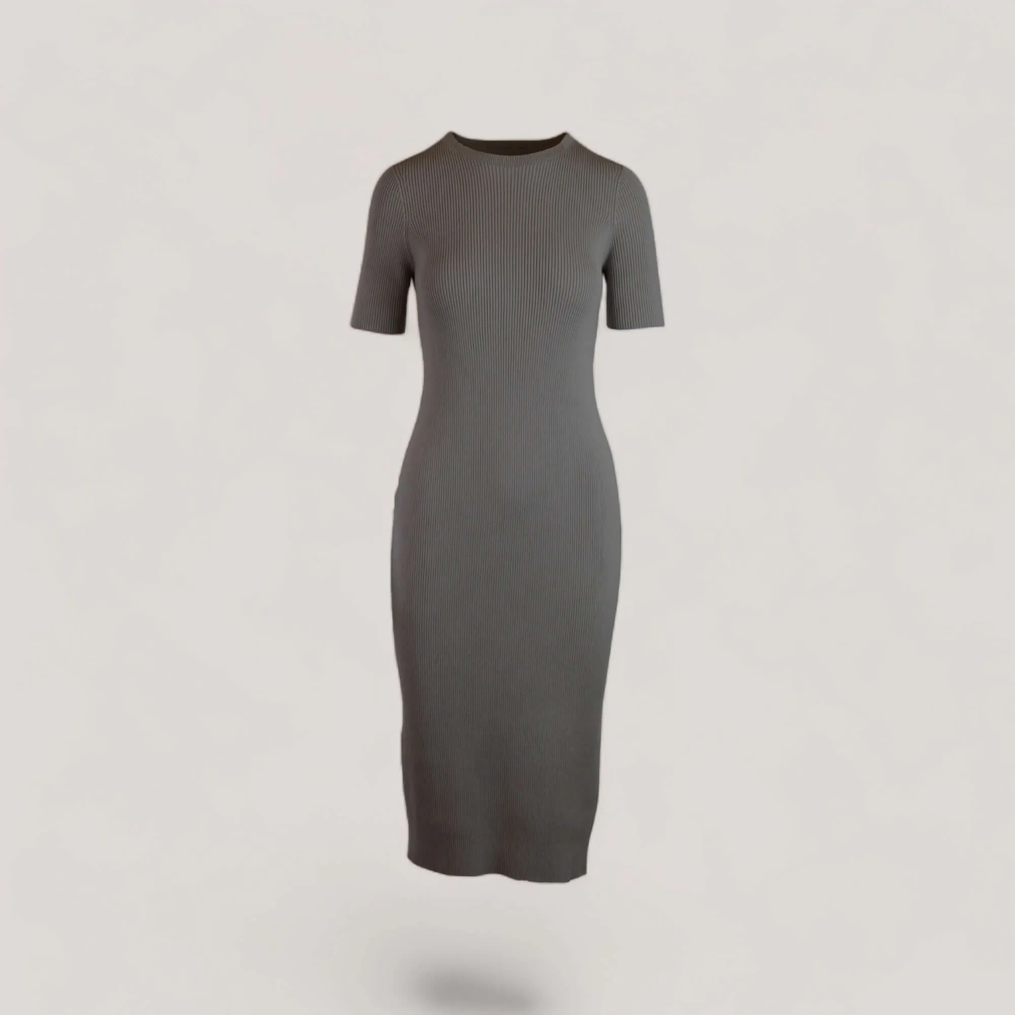 CELESTE | Short Sleeve Crew-Neck Rib Dress