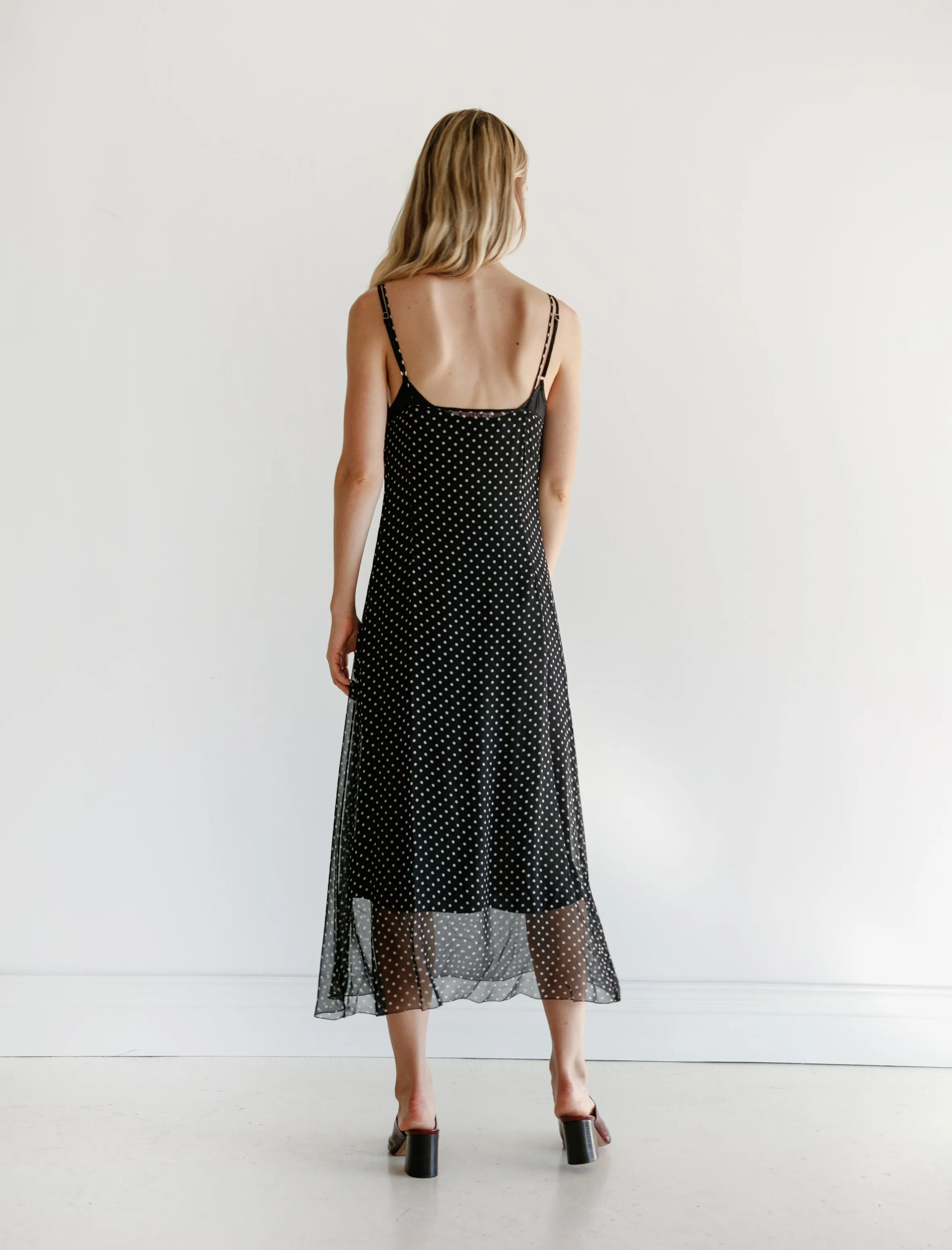 Chiffon Dot Slip Dress