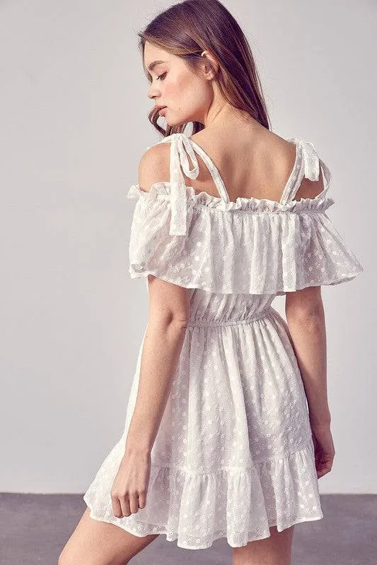 CLASSIC & FLOWY COLD SHOULDER RUFFLE DRESS