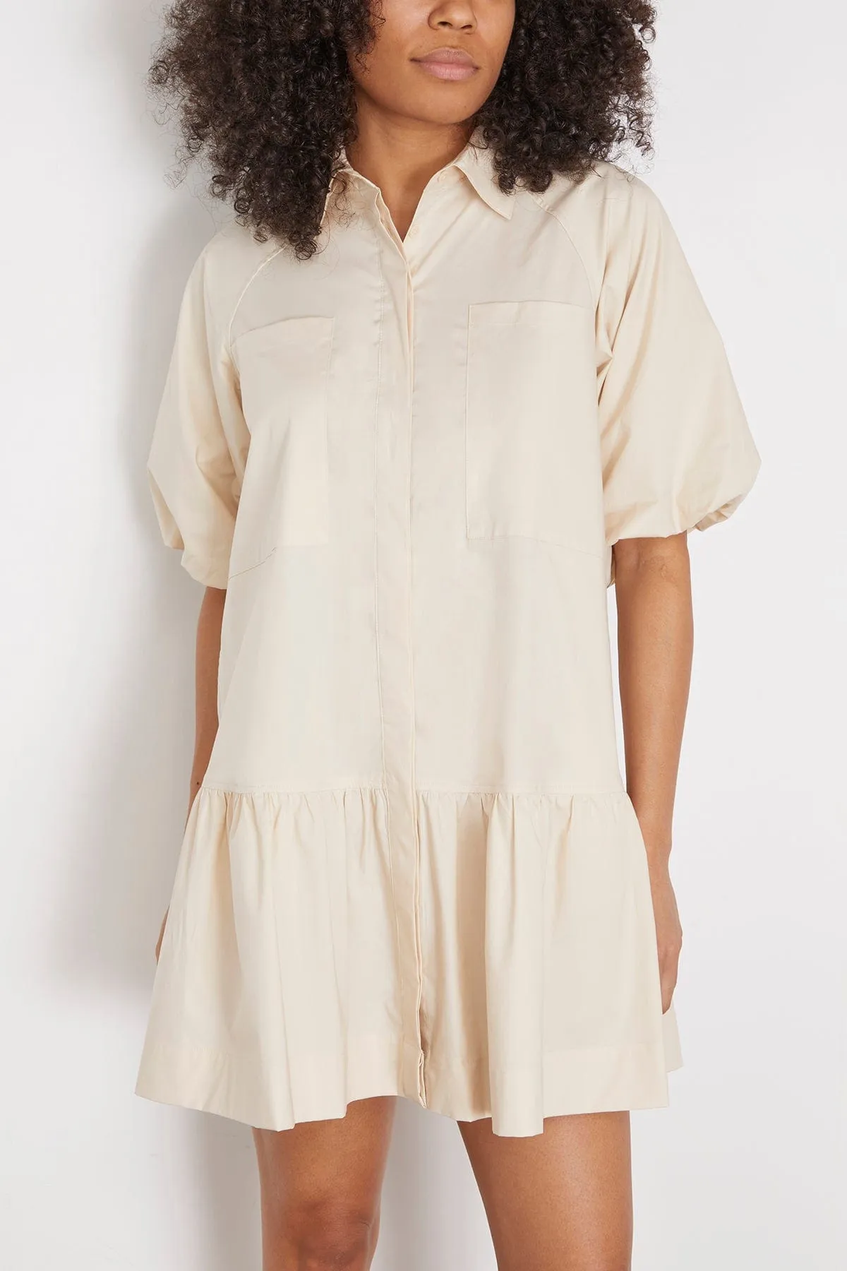 Crissy Cotton Poplin Dress in Sand