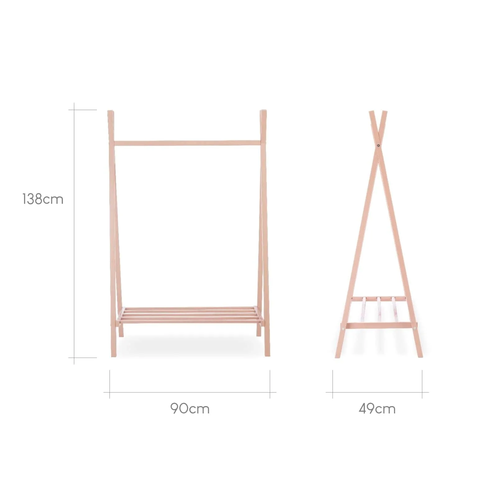 CuddleCo Nola Clothes Rail - Soft Blush