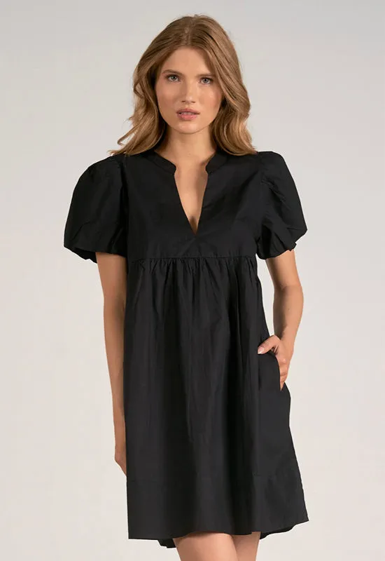 Elan - V-Neck Dress Black