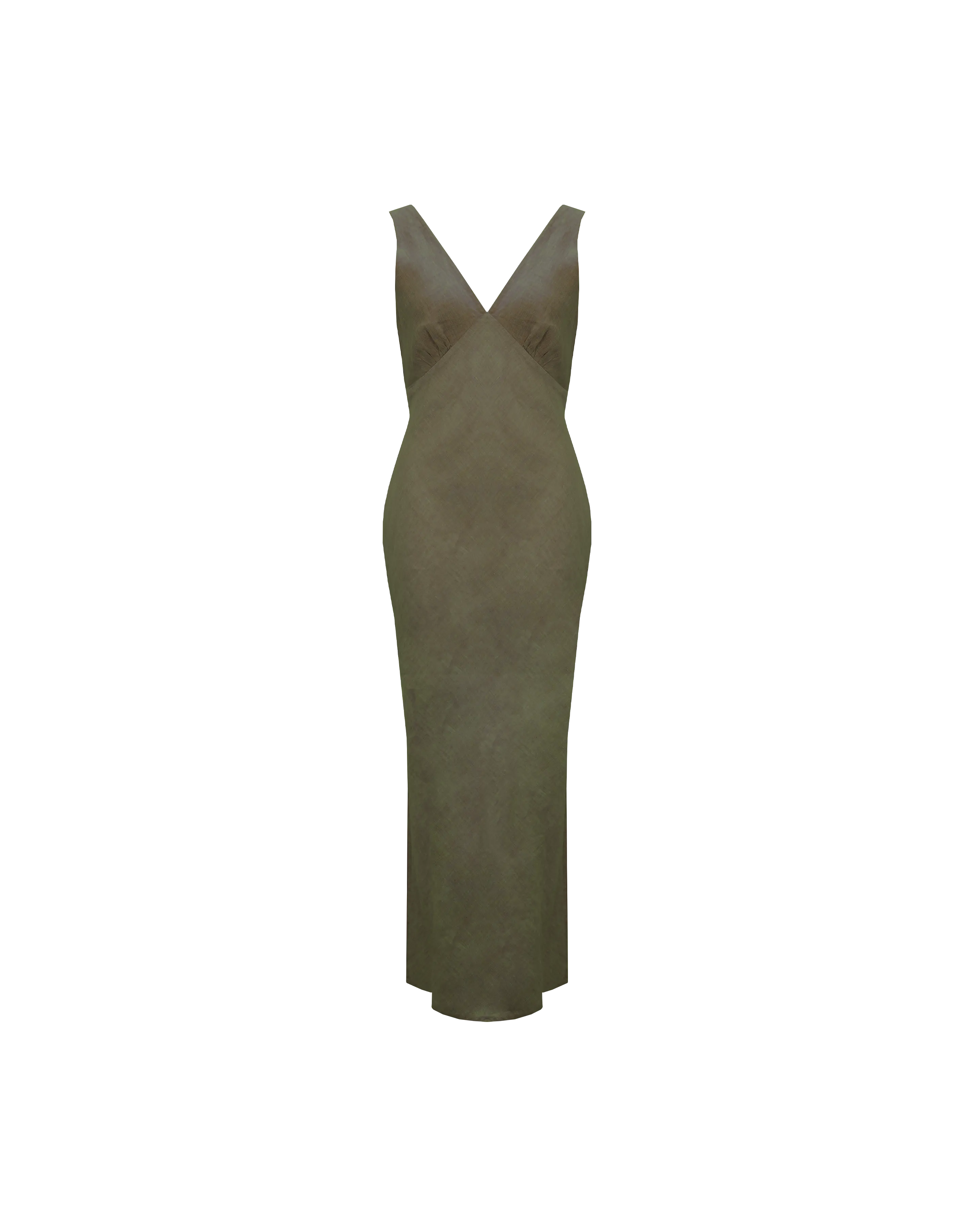 ESME LINEN SLIP DRESS KHAKI