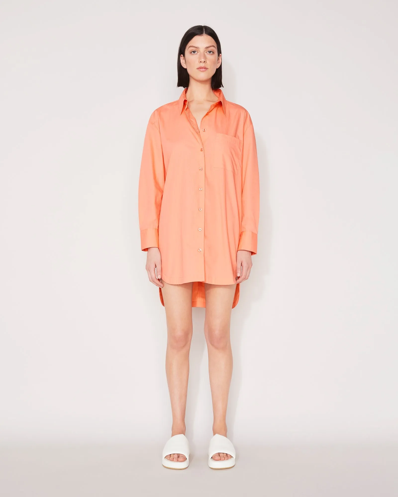 EVERYDAY SHIRT DRESS - PAPAYA PUNCH