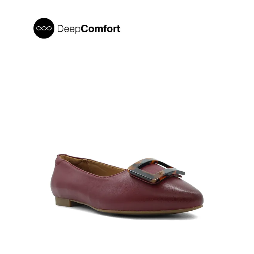 Henriette Ornament Women's Shoes - Burgundy Leather