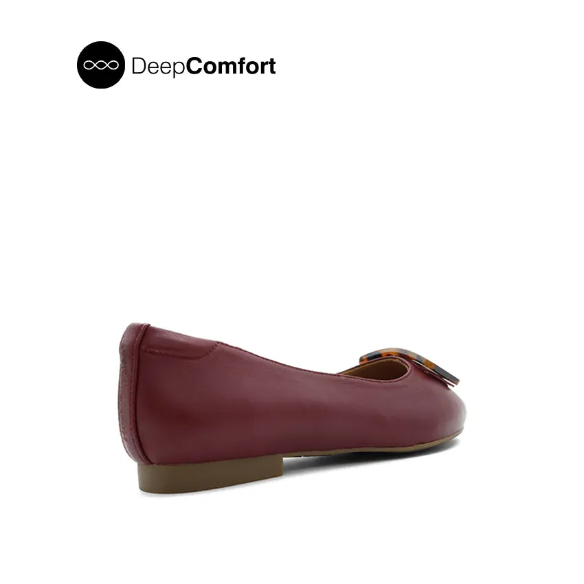 Henriette Ornament Women's Shoes - Burgundy Leather