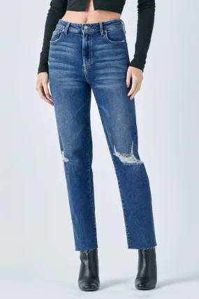 Hidden Tracy Womens High Rise Straight Leg Jeans - Flattering Fit and Comfortable Stretch Denim