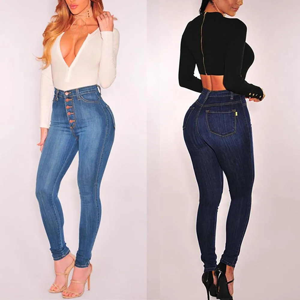 High Waist Jeans Slim Pencil Skinny