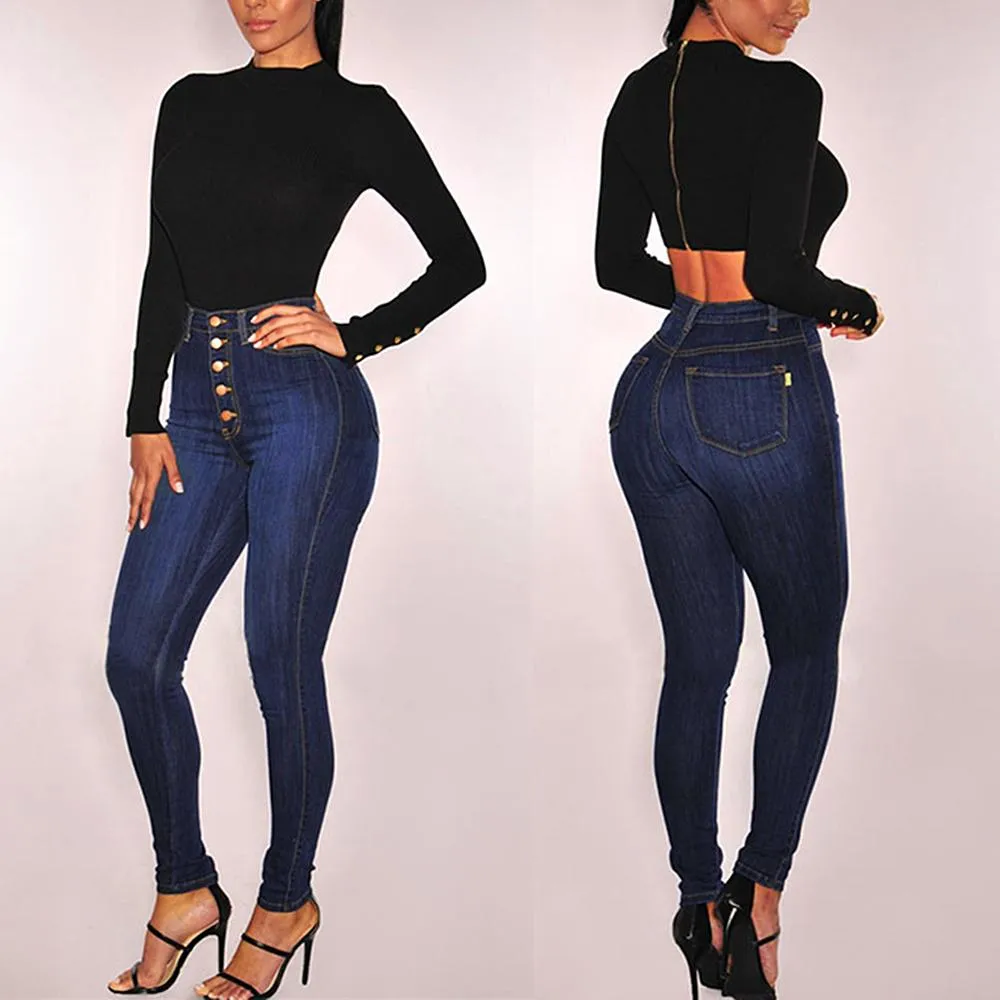 High Waist Jeans Slim Pencil Skinny