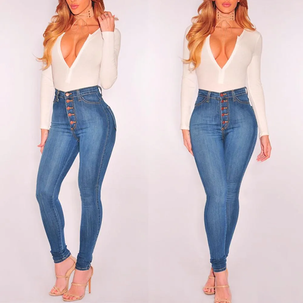 High Waist Jeans Slim Pencil Skinny