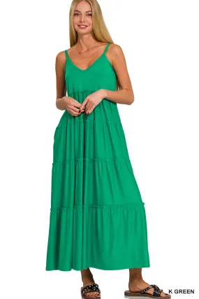 Hooked On You V-Neck Maxi Dress • Kelly Green