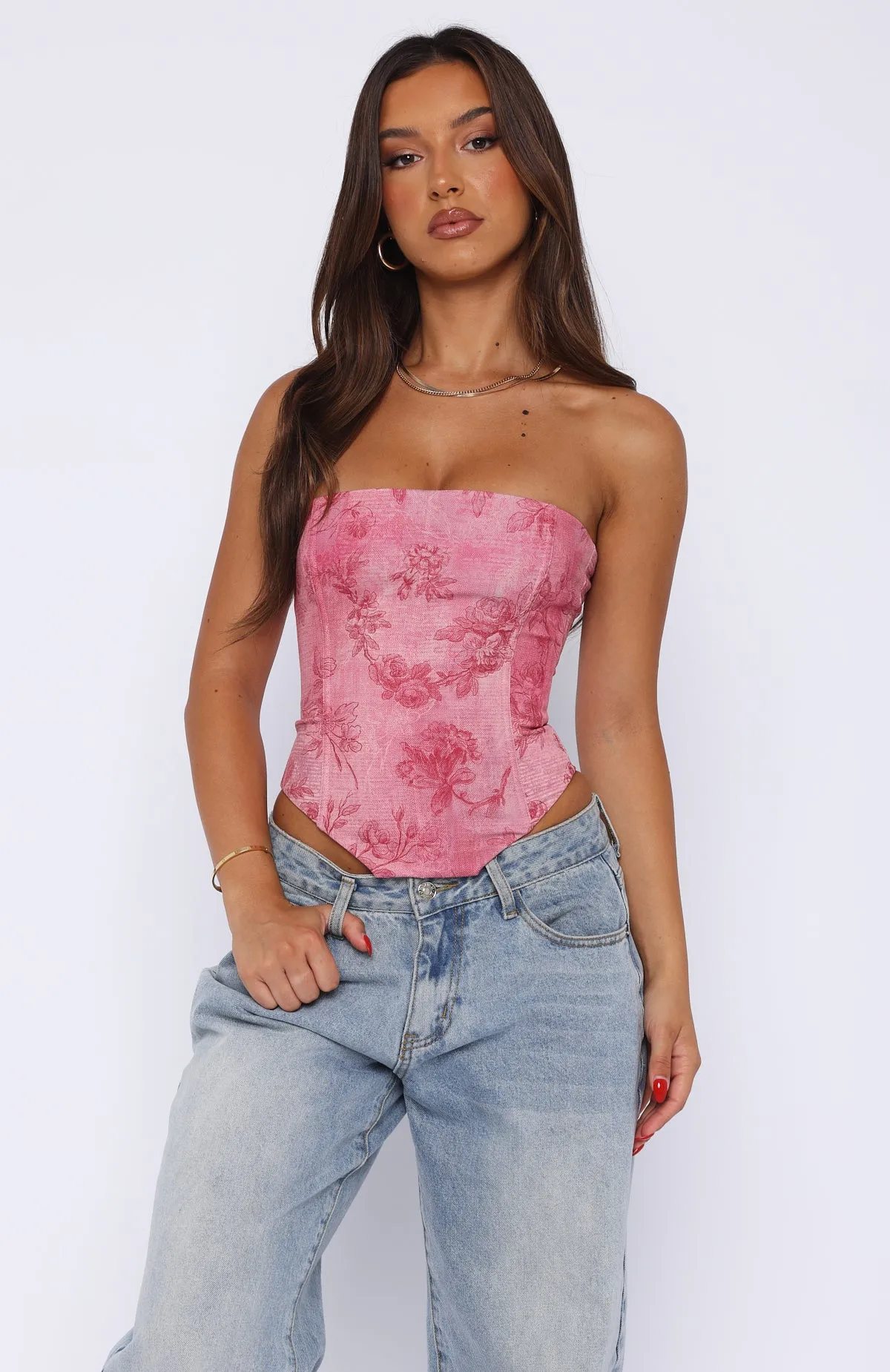 Fuchsia Orchid Strapless Bustier for Effortless Style and Elegance