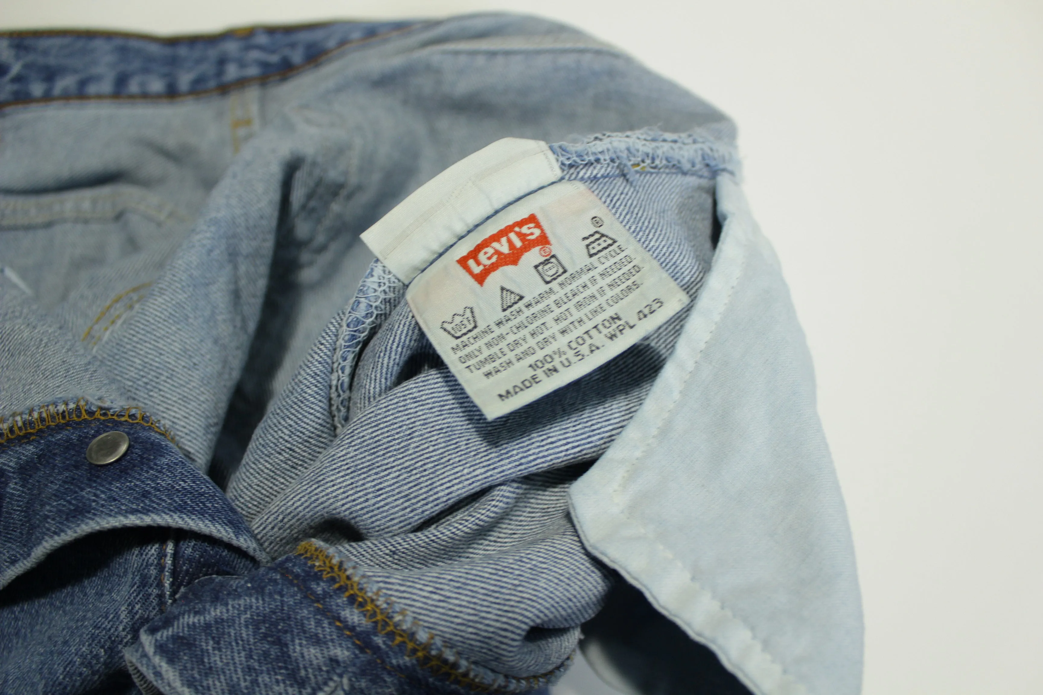 Levis 501 Button Fly Vintage 90's Denim Grunge Punk Red Tab Blue Jeans