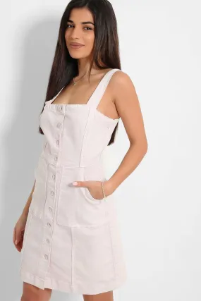 Light Lilac Buttons Front Cami Denim Dress