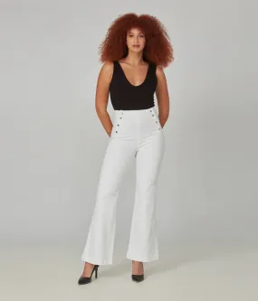 Lola Jeans Stevie High Rise Flare Jeans - White