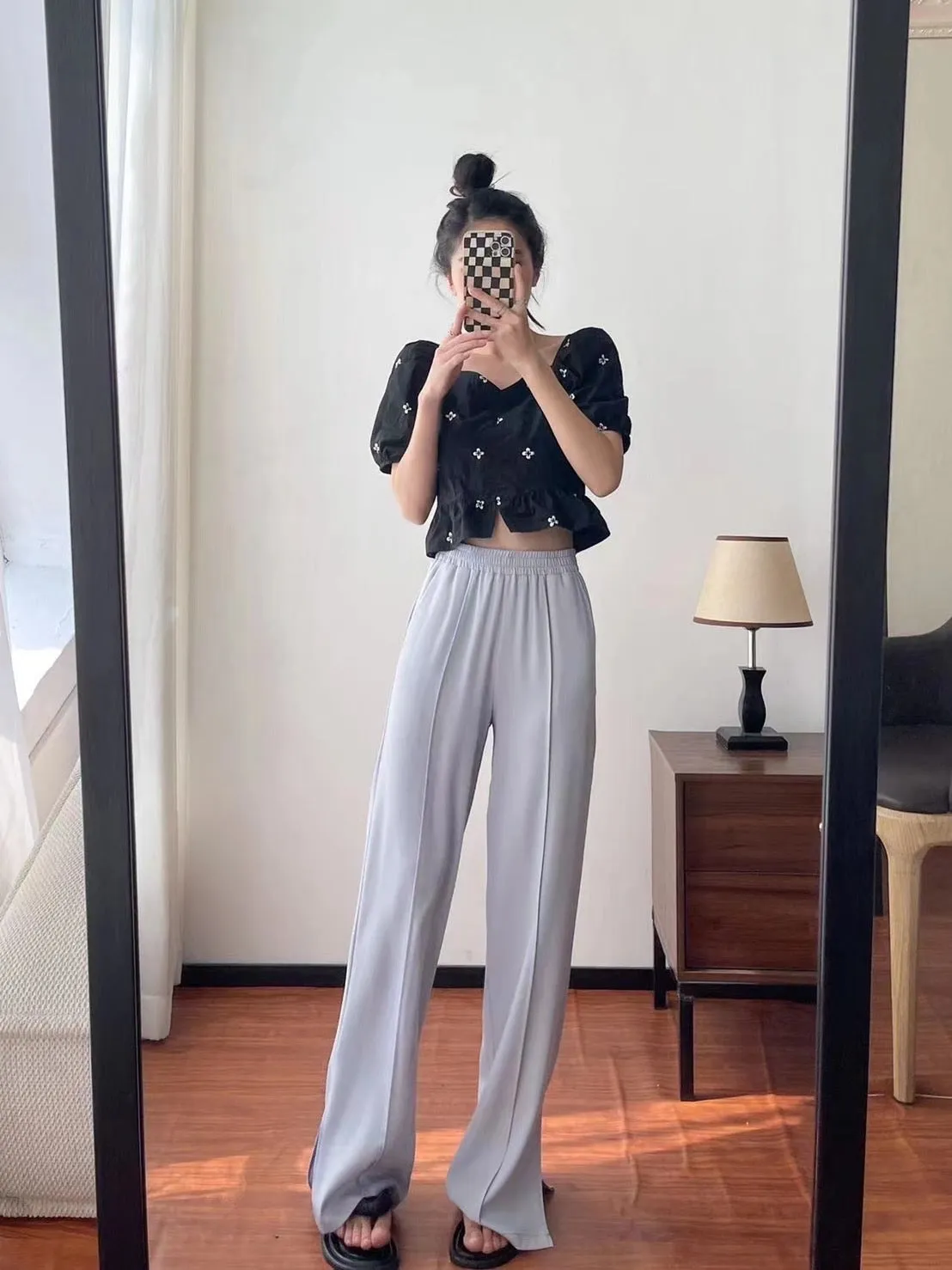 Loose Fit Wide Leg Basic Pants