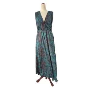 Mango Green and Brown Snakeprint Maxi Dress | Pre Loved |