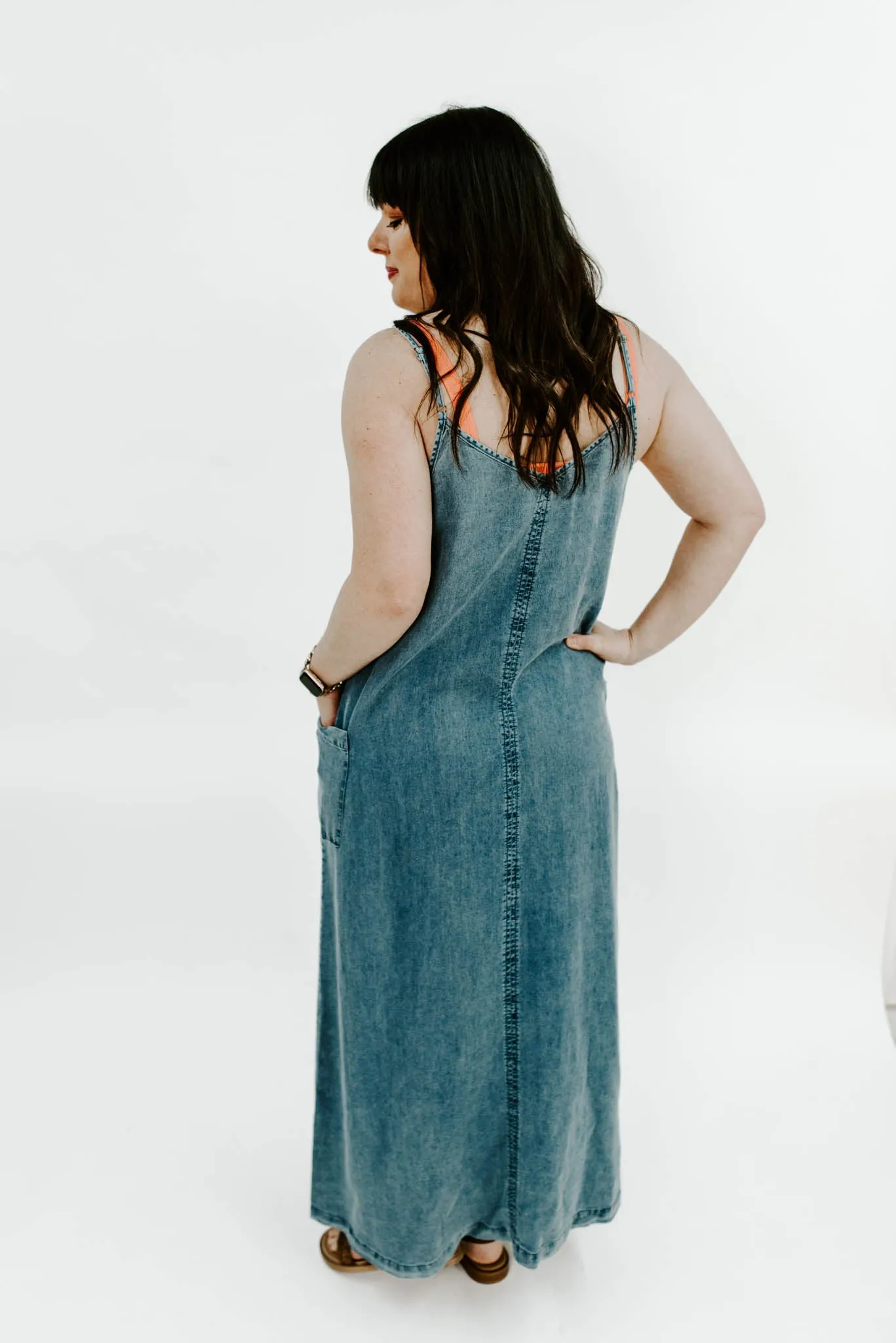 Meet You There Lightweight Denim Maxi Dress