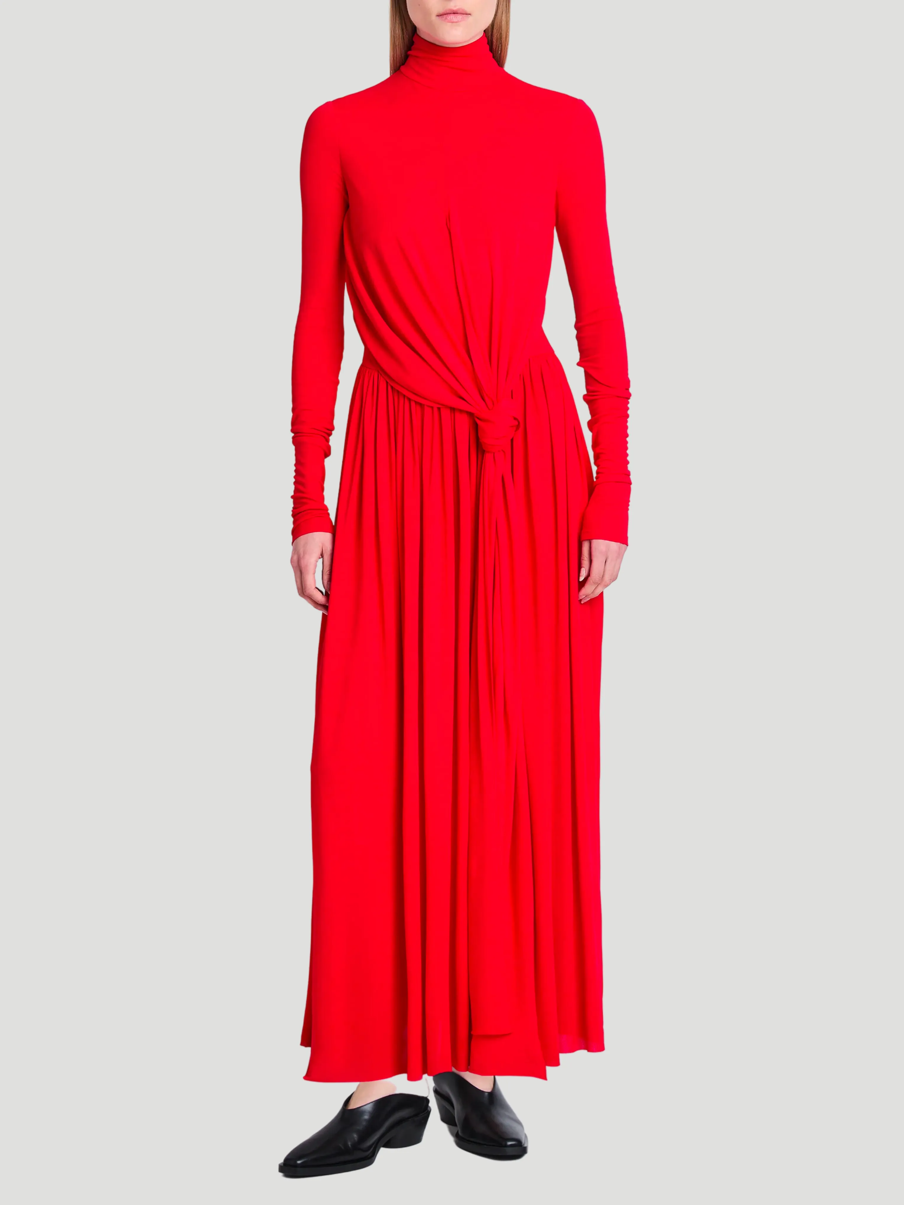 Meret Crepe Jersey Turtleneck Maxi Dress