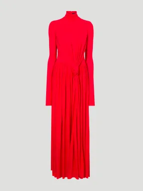 Meret Crepe Jersey Turtleneck Maxi Dress