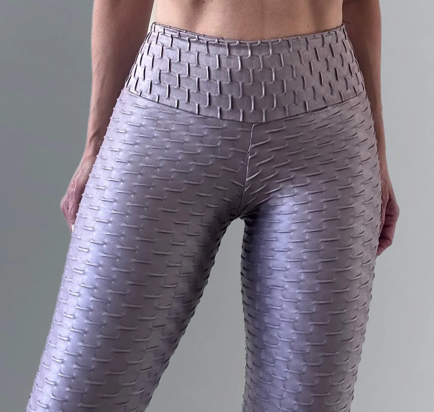 Metallic Honeycomb Leggings