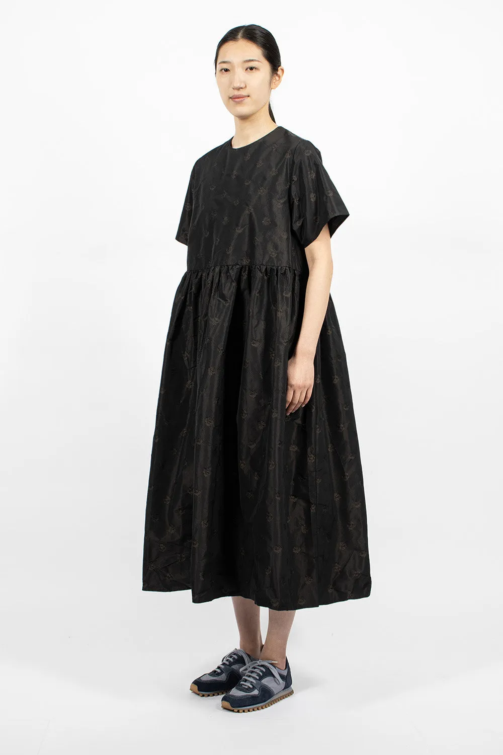 Mumu Dress Black Flower Jacquard