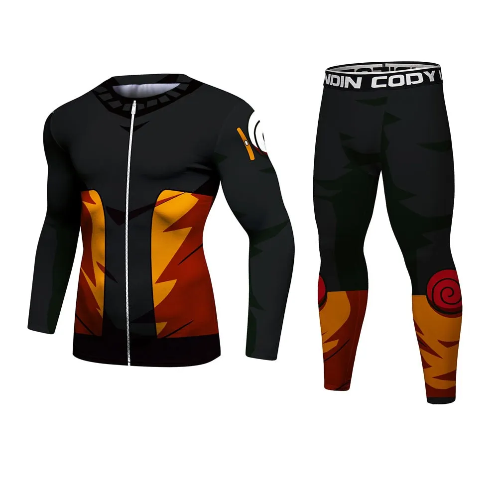 Naruto Elite Long Sleeve Compression Rash Guard Set