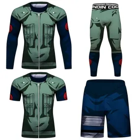 Naruto 'Kakashi' Elite Four Piece Compression Rash Guard Fight Set