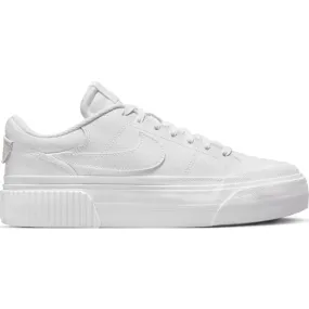 NIKE WOMEN'S COURT LIFT PLATFORM TRIPLE WHITE SHOES