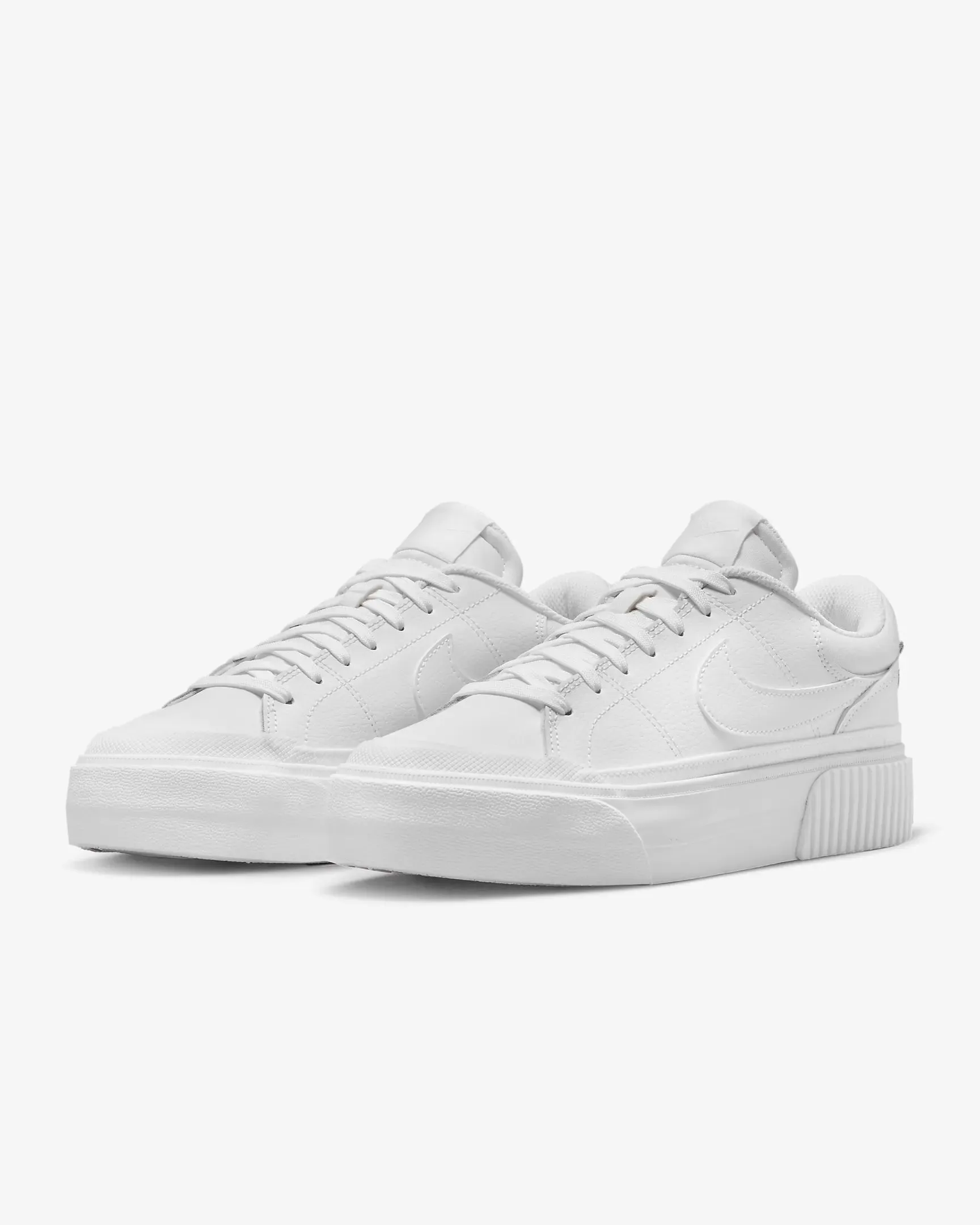 NIKE WOMEN'S COURT LIFT PLATFORM TRIPLE WHITE SHOES