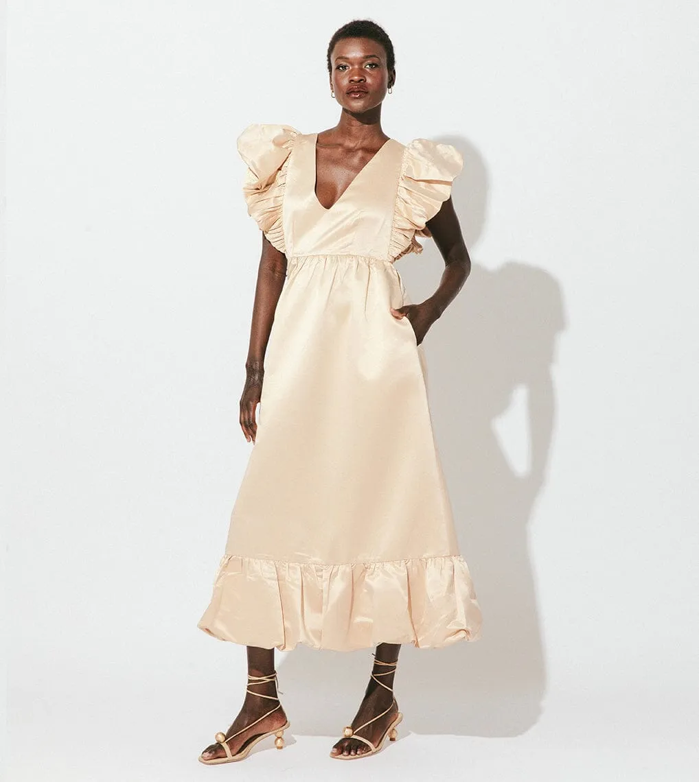 Odessa Midi Dress | Pale Champagne