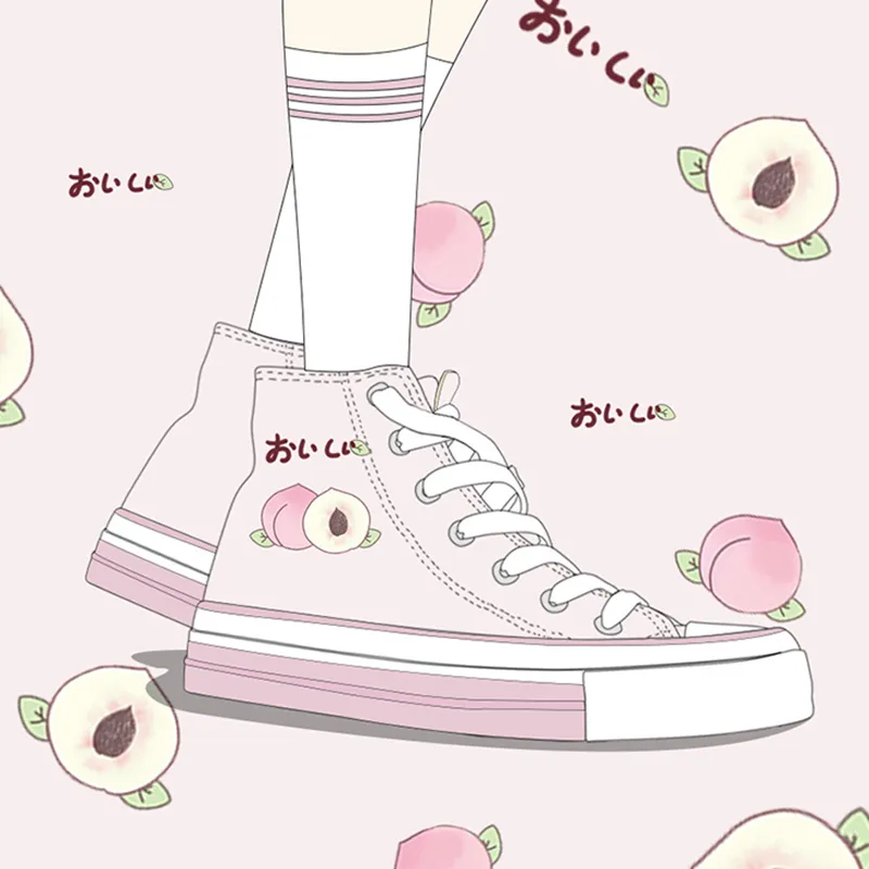 Peach Avocado Milk Canvas Shoes AD11892