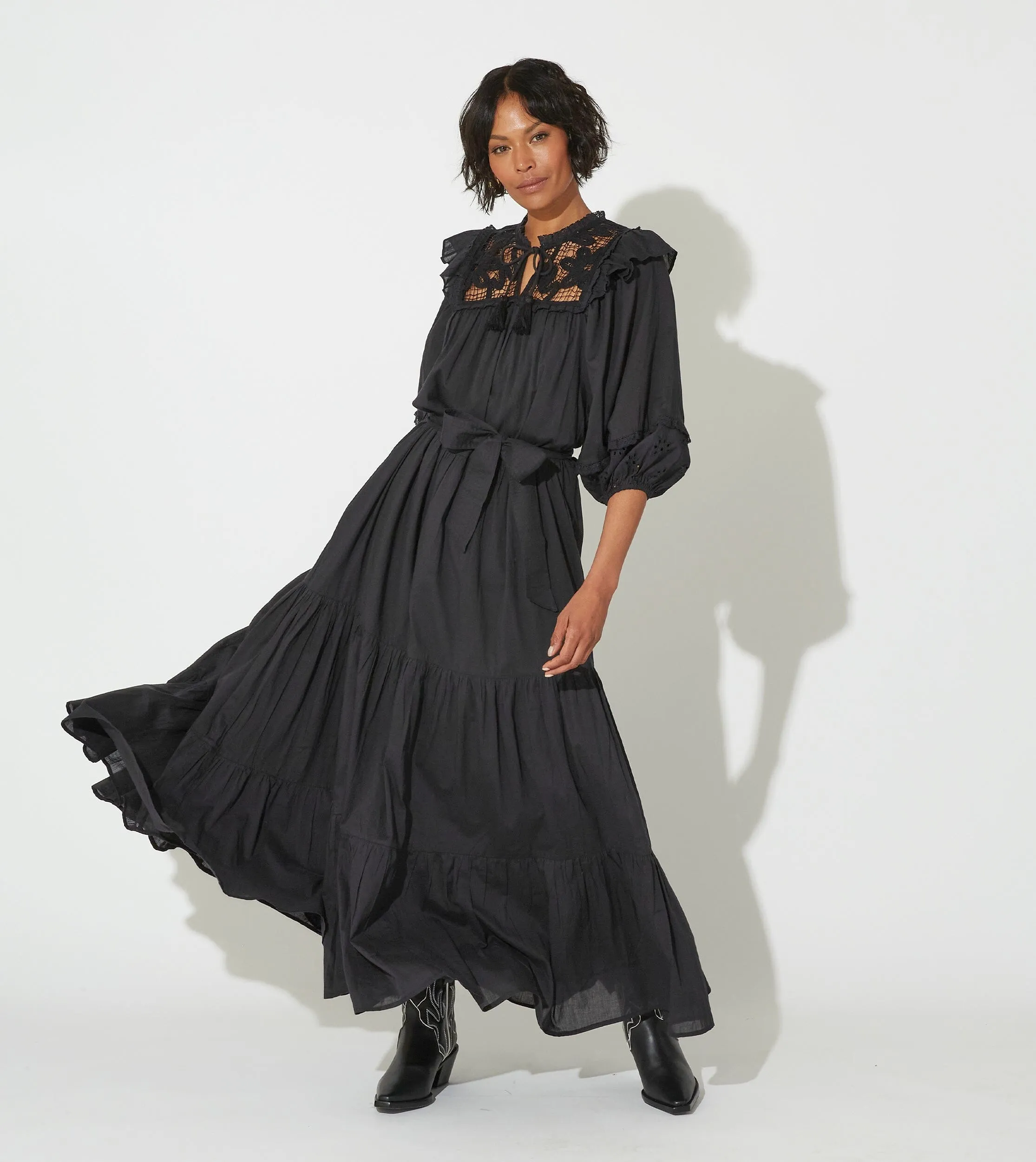 Ravenna Ankle Dress | Black