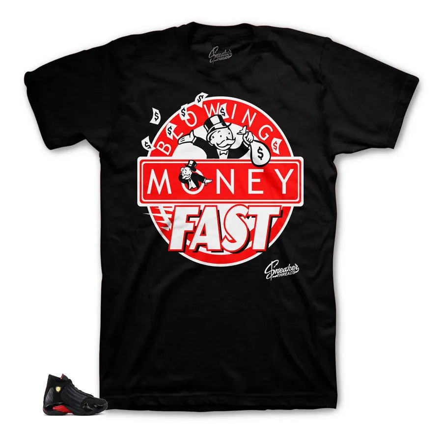 Retro 14 Last Shot Shirt - Blowing Money Fast - Black