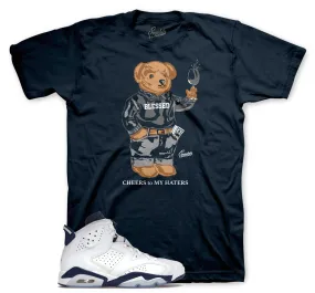 Retro 6 Midnight Navy Shirt - Cheers Bear - Navy