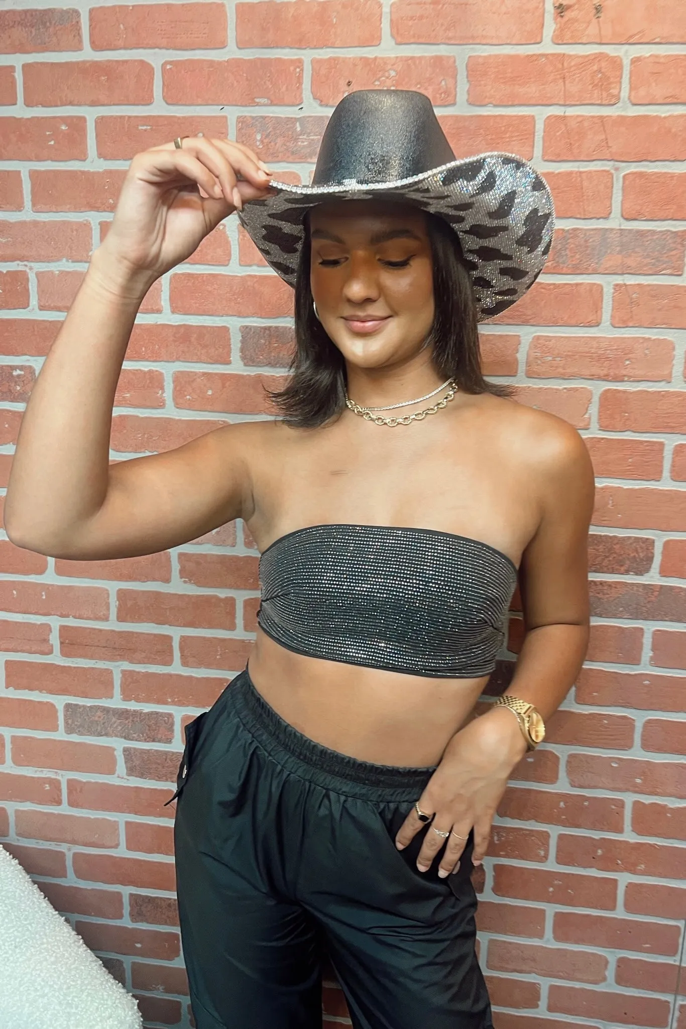 Rihanna Rhinestone Crop