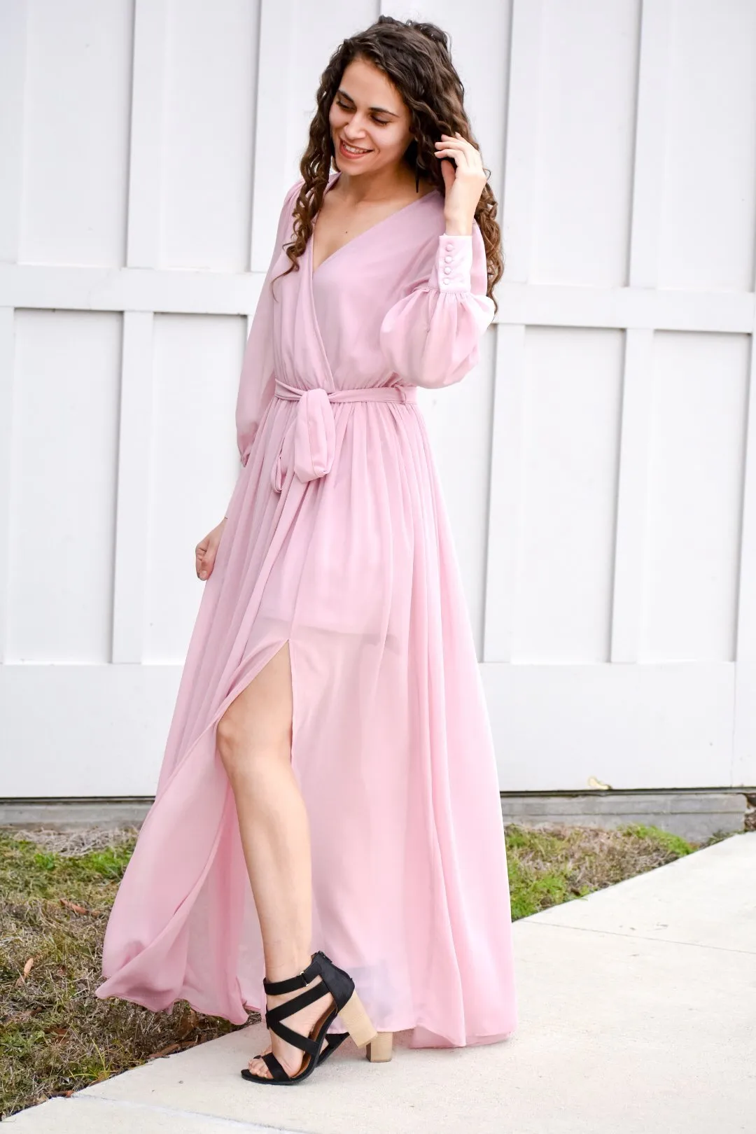 Roaring Like A Lion Mauve Maxi Dress